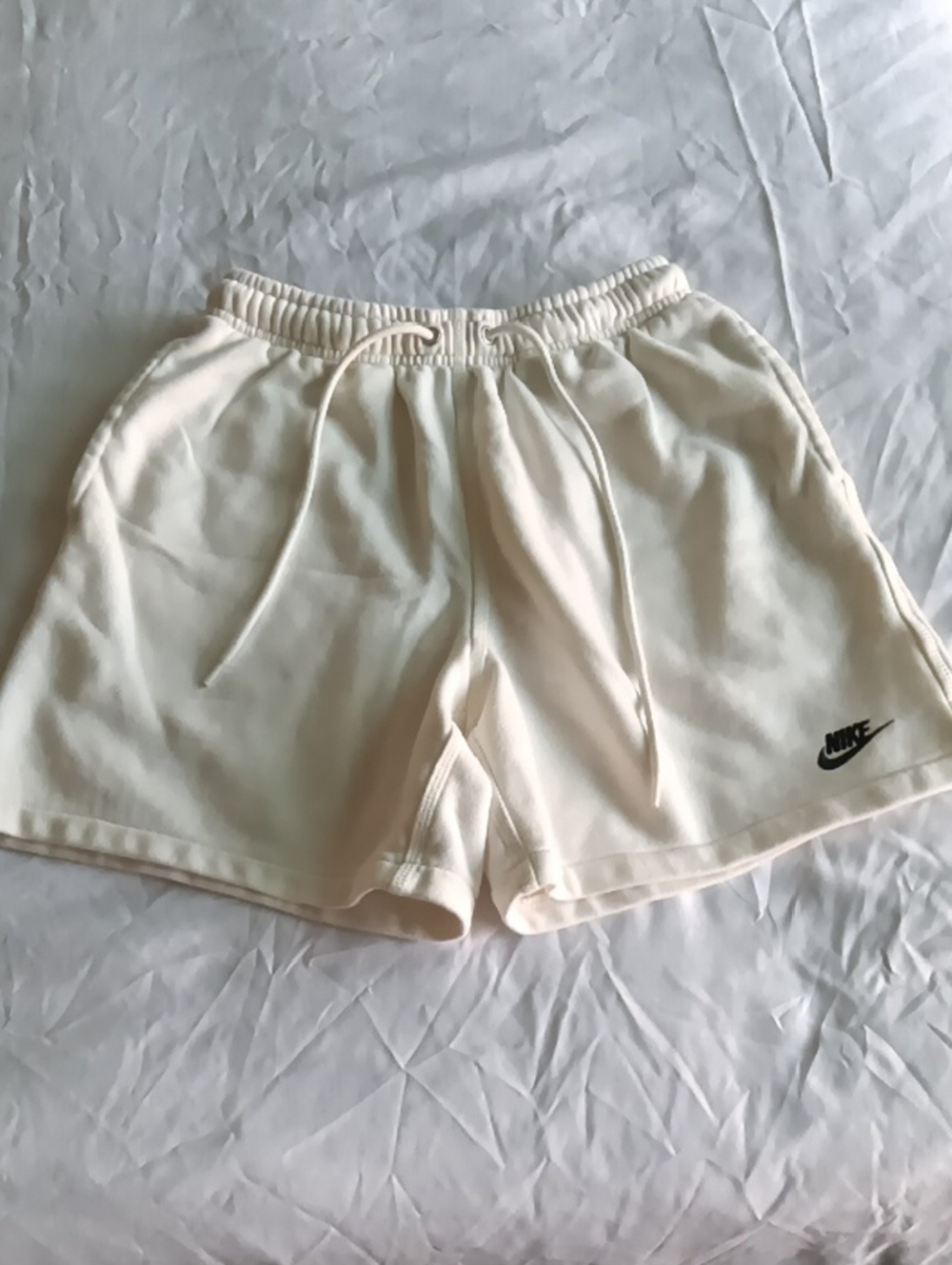 Nike Cream Fleece Drawstring Athletic Shorts